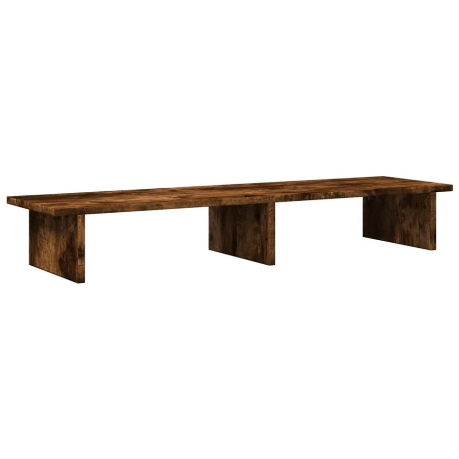 vidaXL Monitorständer aus Holzwerkstoff in Räuchereiche, B/T/H: 100 x 27 x 15 cm - Bild 1