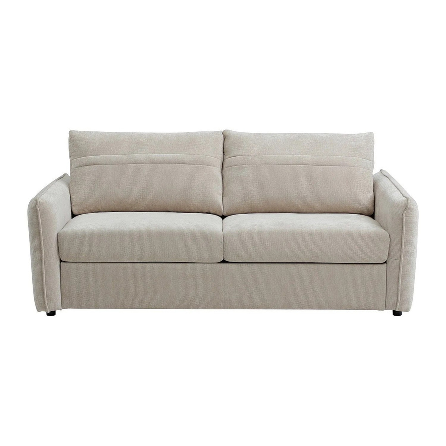 Vente-unique Schlafsofa Malogu in Beige mit Polsterung und Armlehnen, B/T/H: 192 x 110 x 82 cm - Bild 2