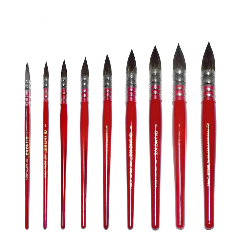 Professioneller Aquarellpinsel aus synthetischem Eichhörnchenhaar in Rot für Künstler - Bild 6