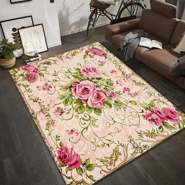Lodestar Vintage Floral Bereichsteppich in Multicolour, Maschinenwaschbare Fußmatte aus Polyester, B/T: 40 x 60 cm - Bild 1
