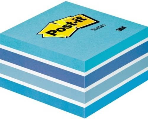 Post-it Haftnotizwürfel in Blau und Multicolour, 450 Blatt, B: 7,6 cm - Bild 1