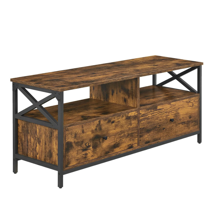 Vasagle TV-Lowboard im industriellen Design, Braun-Schwarz, B/T/H: 120 x 40 x 40 cm - Bild 2