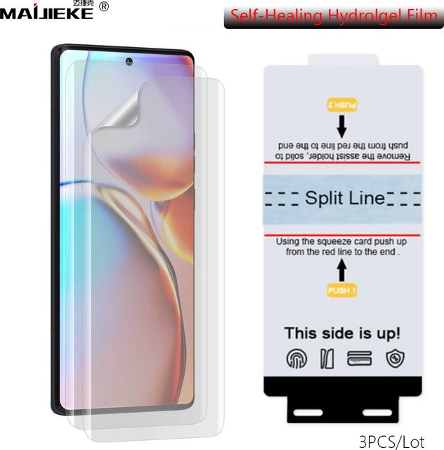 3er-Pack selbstheilende TPU Hydrogel Displayschutzfolie für Motorola Edge 60 Pro, Moto Edge 50 Neo und Fusion 40 Pro, transparent - Bild 1