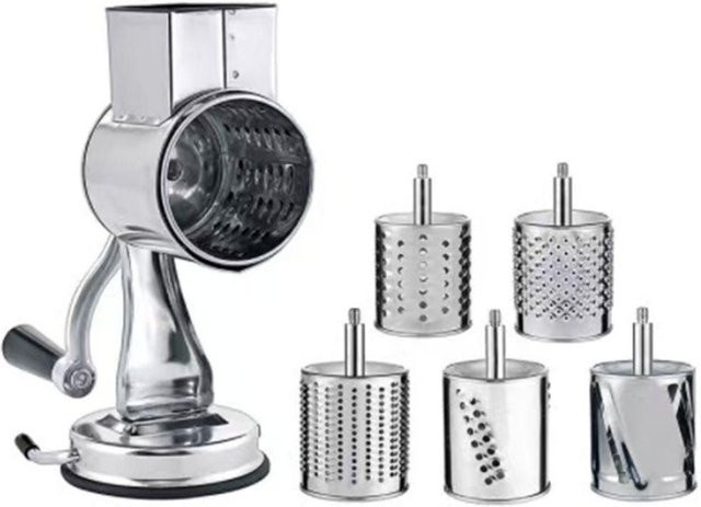 CQxingyue Edelstahl-Gemüsehäcksler mit Drehreibe und rutschfester Basis in Silber - Bild 1