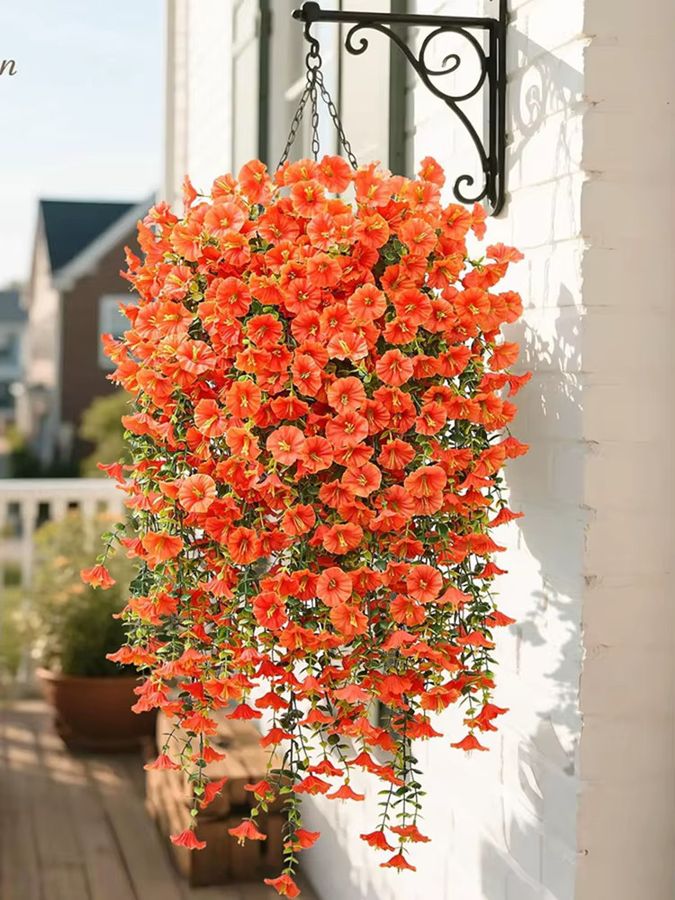 2 oder 4 Stück Künstliche Morning Glory Blumenreben in Pflaume für Garten, Hochzeit und Dekoration - Bild 3