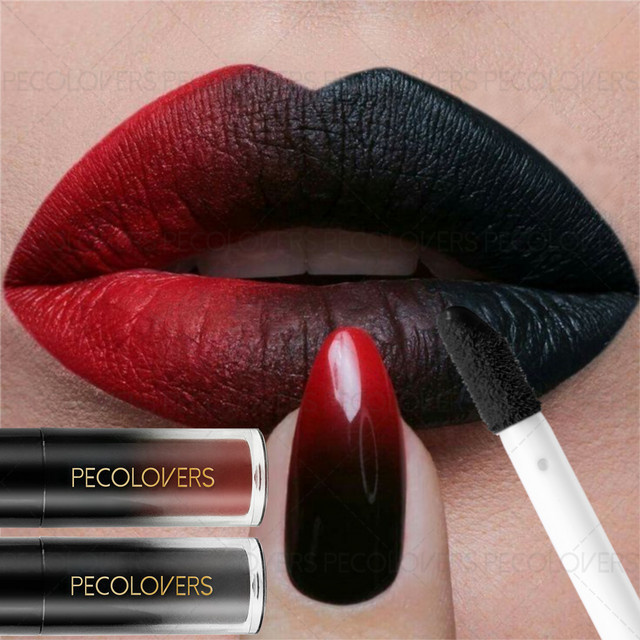 Mattierter Samt-Lipgloss, lila/schwarz/dunkelrot - Bild 1