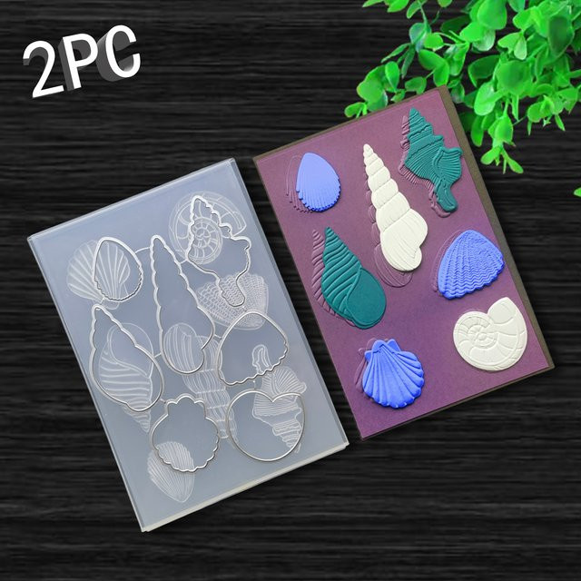 2-teiliges Set aus 3D-Reliefordern und Schneidformen für Shell Patterns Design in Mehrfarbig aus Kunststoff - Bild 1