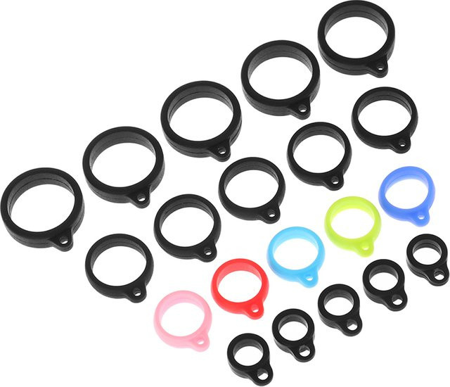 10er Set Silikon Ringe als Lanyard Halter für Seil und Stift in Schwarz - Bild 1