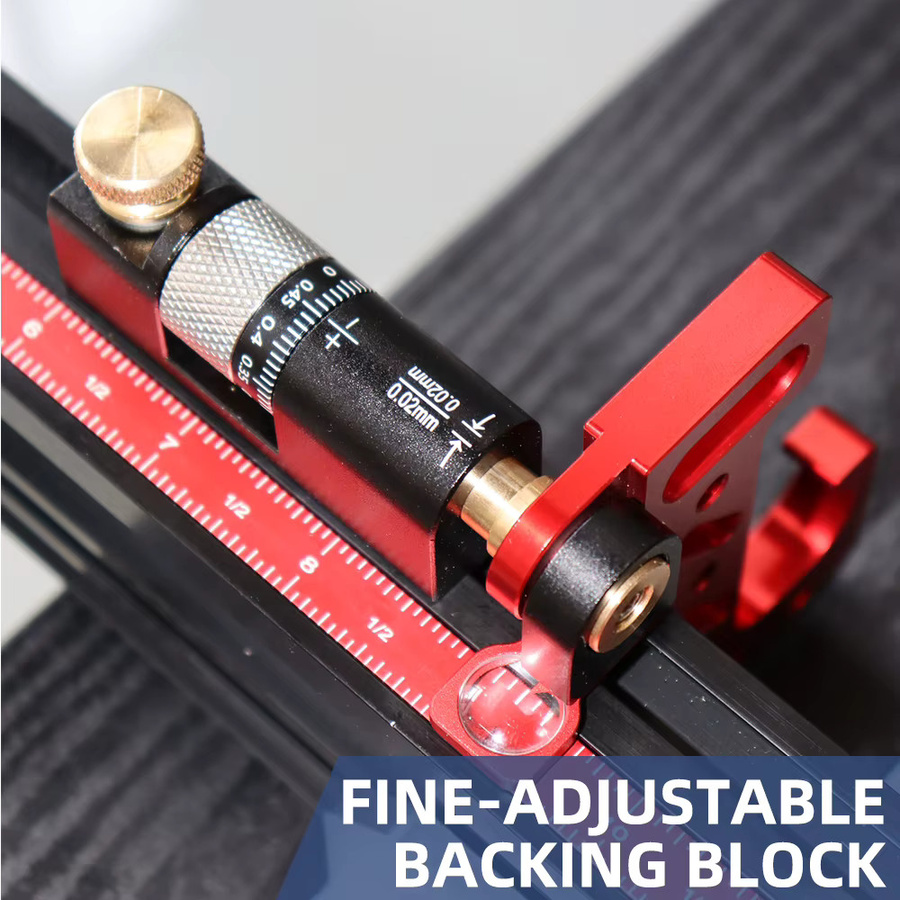 ENJOYWOOD Präzisions-CNC-Trägerzaun für Tischkreissägen mit 0–60 Grad winkelverstellbarer Gehrungslehre in Rot, Länge: 508 mm - Bild 5