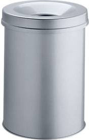 Papierkorb Safe aus beschichtetem Stahl in Silbermetallic und Schwarz - Bild 1