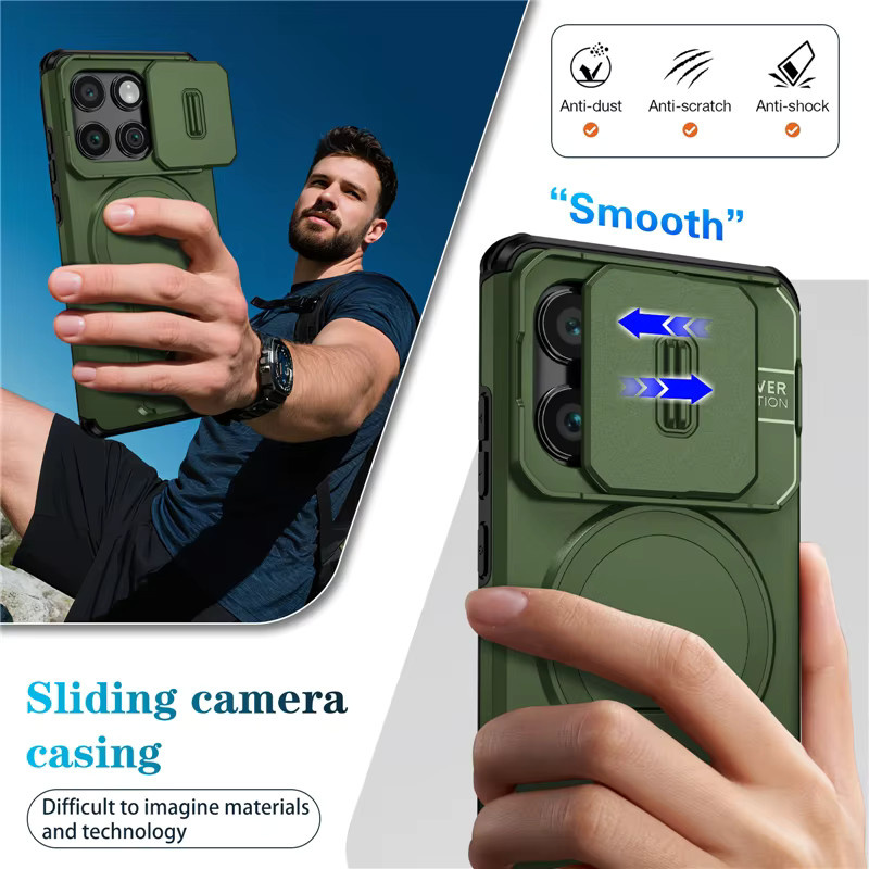 Armor Magnetic Wireless Charge Case für Motorola Moto G Play Stylus Power Edge 2024 2025 stoßfeste Halterungsabdeckung in Purple oder Green - Bild 5