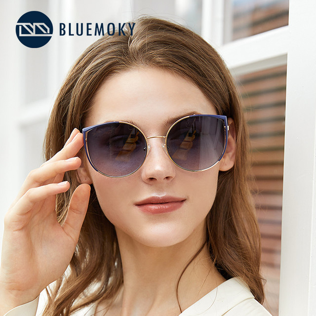 BLUEMOKY Cat-Eye Sonnenbrille, Metall, Vollrand, Damen, polarisiert - Bild 1