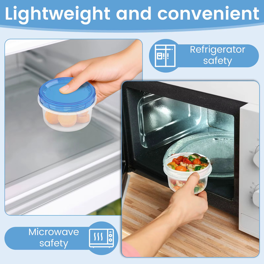 Willstar Vakuum Lebensmittel Lagerungsboxen Set, transparente Stapelbare Frische-Halten Behälter für Gefrierschrank und Reise, 10 Stück - Bild 4
