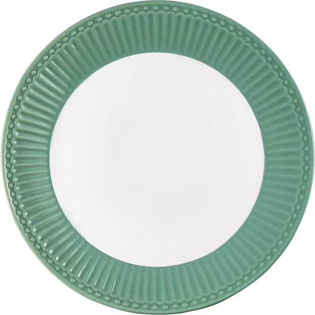 Greengate Alice Dessertteller aus Porzellan in Dusty Green - Bild 1