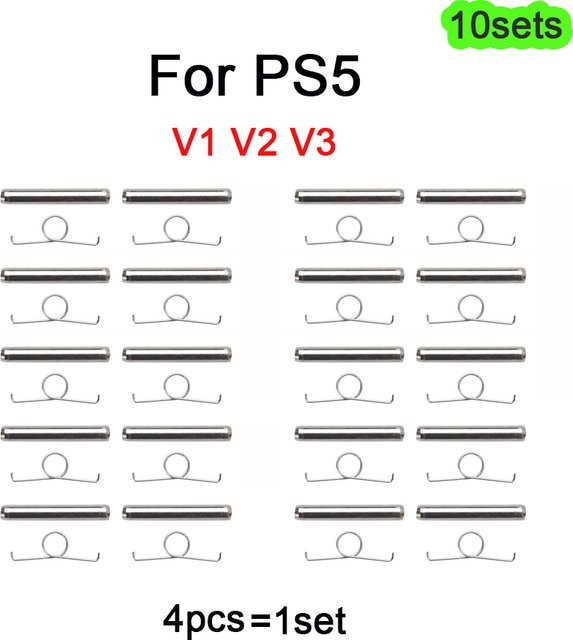 TingDong Ersatzteil-Set für PS5 BDM-010/020/030 Controller: Zylindrische rotierende Metallschäfte und Federn für R2 L2 Trigger-Tasten in Silber - Bild 1
