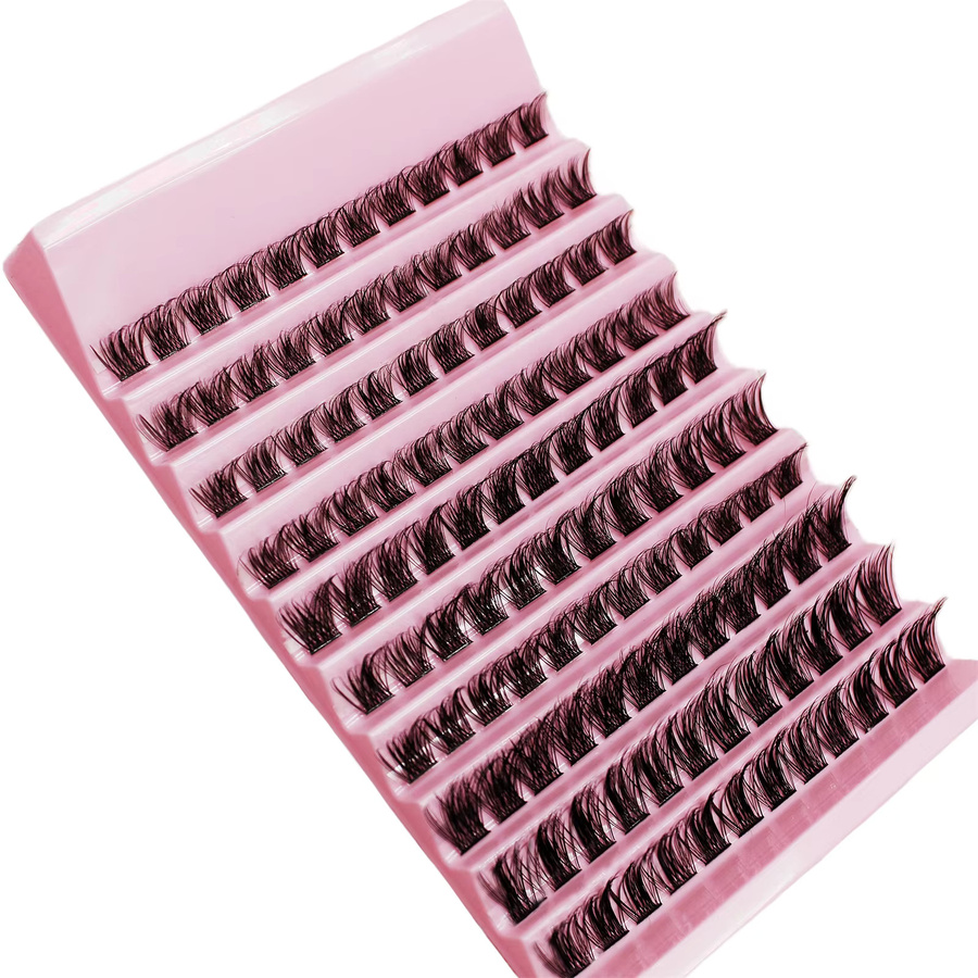 Wimperncluster, 120 Stück, 8–16 mm, D-Locken, Black, Natürlich - Bild 2