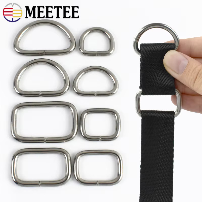 Meetee Edelstahl Ringschnallen D-Ringe in Silber für Taschen, Gurtband und Hundehalsbänder - Bild 3