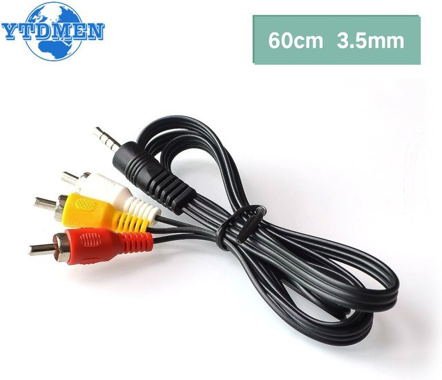 YTDMEN Audio Video AV Kabel 3,5mm Klinke auf 3 RCA Adapter, Länge: 60 cm - Bild 1