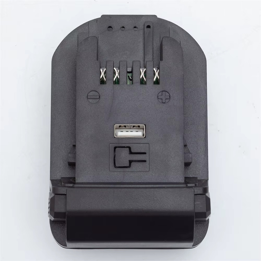 Akku-Konverter-Adapter für DeWalt 18 V Li-Ion auf Milwaukee 18 V Serie mit LED-Licht und USB-Anschluss, Schwarz - Bild 3