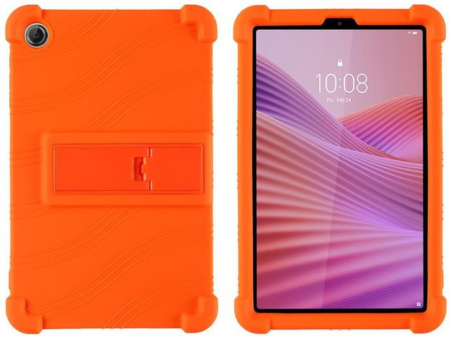 Stoßfeste Silikon Schutzhülle mit Ständer für Lenovo Tab One und Tab K9 8,7 Zoll (TB305XU/TB305FU), Orange - Bild 1