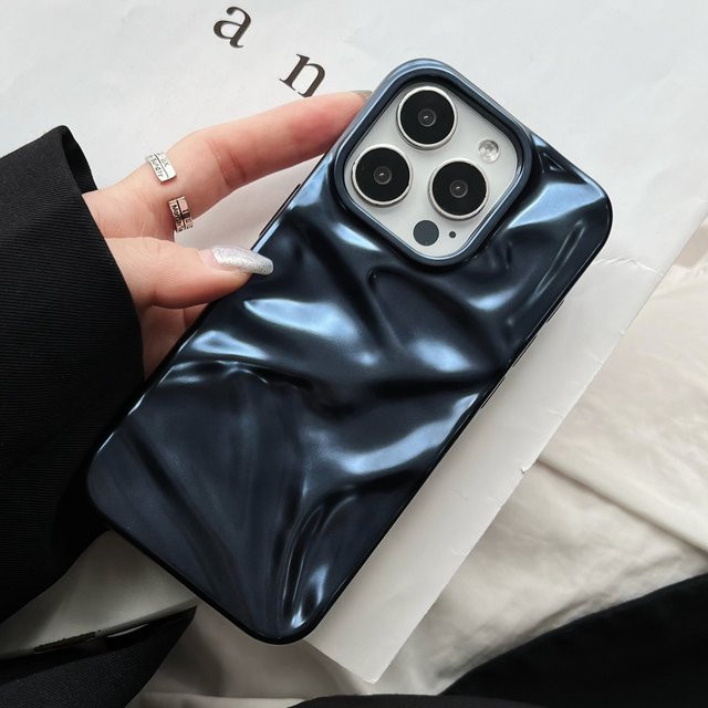 NUCWIN Handyhülle mit 3D-Wellenmuster in Blau für iPhone 11 bis iPhone 17 Pro Max und Air - Bild 1