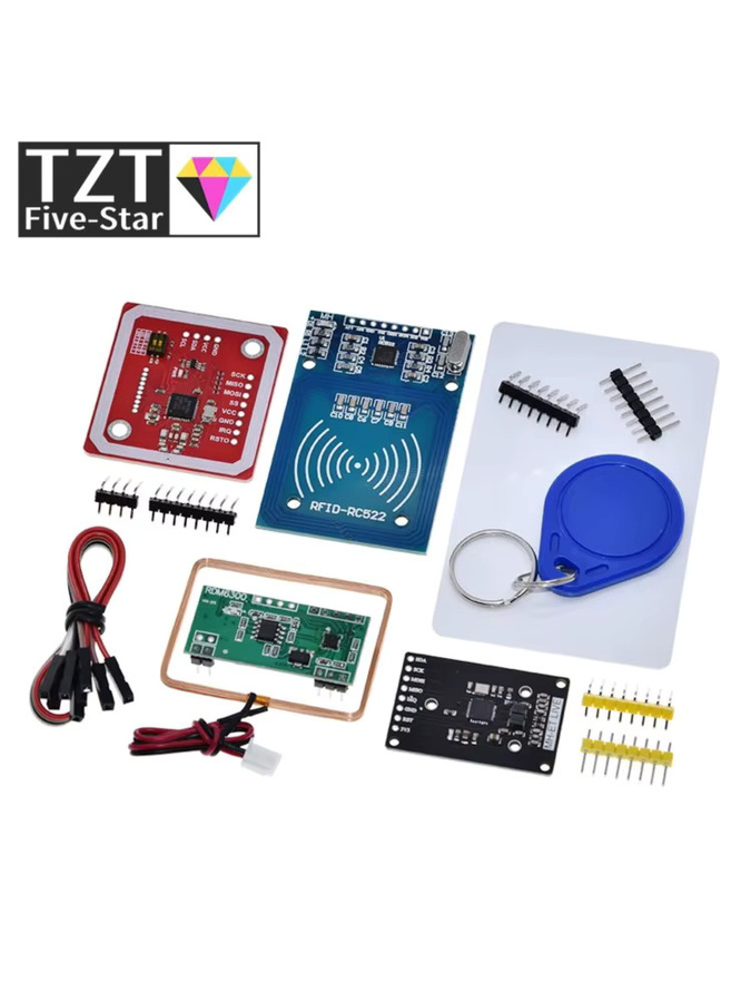 TZT RFID-Modul Kit mit PN532, RC522, MFRC-522 und RDM6300 für Arduino Uno 2560, 13,56 MHz und 125 kHz, inklusive Tags, Multicolor, 6 cm - Bild 2