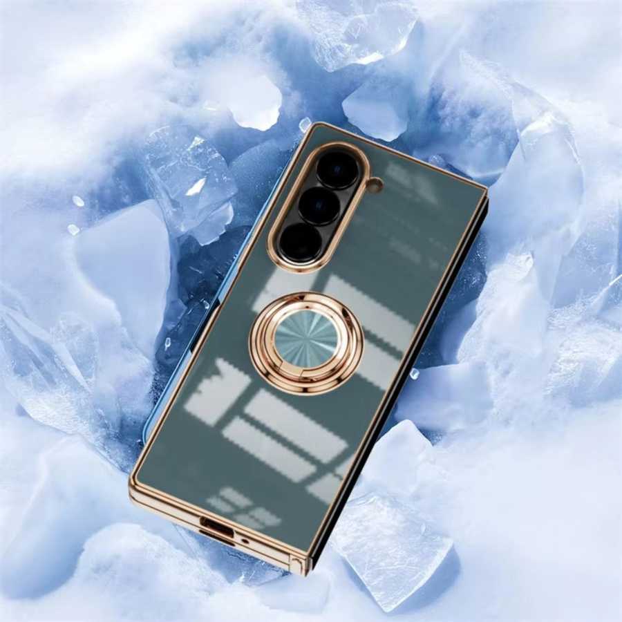 Stoßfeste Silikon-Schutzhülle mit Magnetring und Ständer für Samsung Galaxy Z Fold 8 Ultra, 7, 6, 5, 4 in Schwarz - Bild 3