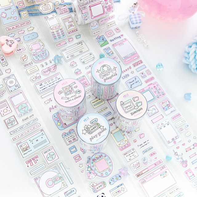 Dekoratives Washi Tape mit Cartoon-Tier-Motiven, 200 cm Rolle beschichtetes Papierband in Multicolour für DIY-Collagen und Notizbücher - Bild 1