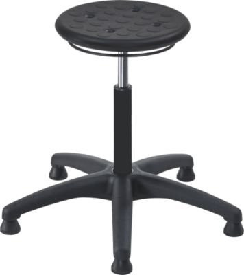 MeyChair Arbeitshocker A1S Active Stool in Schwarz mit Gleitern und verstellbarer Sitzhöhe 400-530 mm - Bild 1