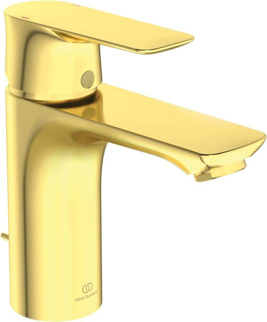 Ideal Standard Waschtischarmatur Connect Air Einhebelmischer in Brushed Gold mit Pop-up-Abfluss und Wassersparfunktion - Bild 1