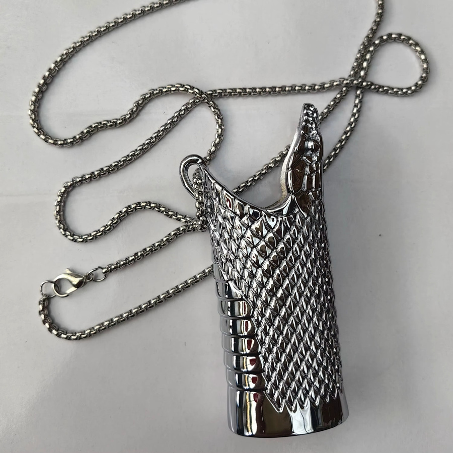 Bic Feuerzeug Halter mit Halskette, Metall, Schlange Kopf Dekoration - Bild 2