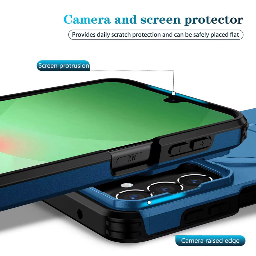 Magnetische Handyhülle mit Ring-Halter und Kameraschutz für Samsung Galaxy A57 A37 A17 A56 A36 A26 A16 A55 A35 A25 A15 in Blau oder Lila - Bild 3