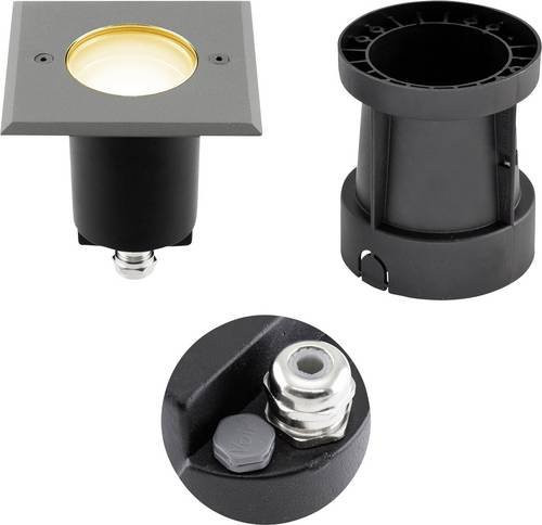 EVN Bodeneinbauleuchte LED in Silber mit warmweißem Licht und GU10 Fassung - Bild 1