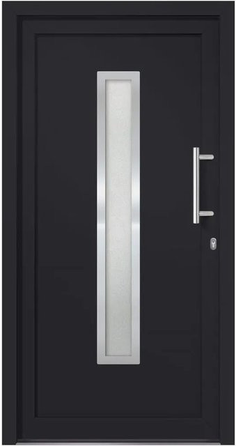 vidaXL Haustür in Anthrazit mit Glaseinsatz, modern, B/H: 98 x 200 cm - Bild 1