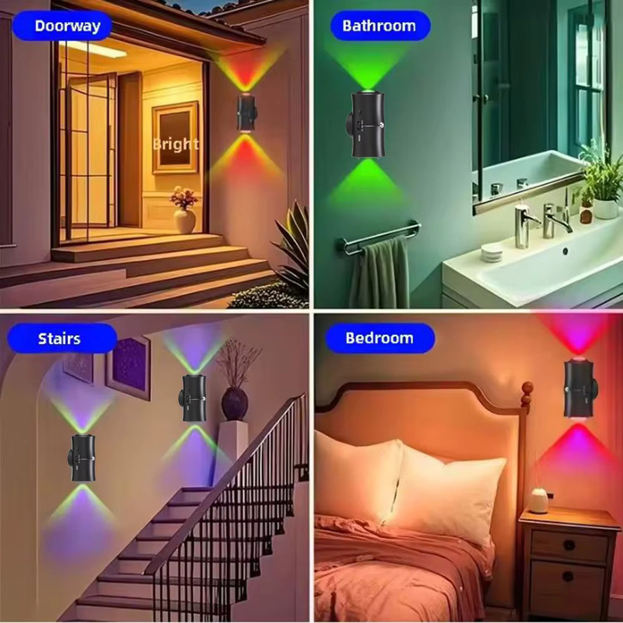 UMEXUS LED-Bewegungssensor-Nachtlicht in Weiß, wiederaufladbare magnetische Wandleuchte mit Auf- und Abwärts-Beleuchtung für das Schlafzimmer - Bild 6