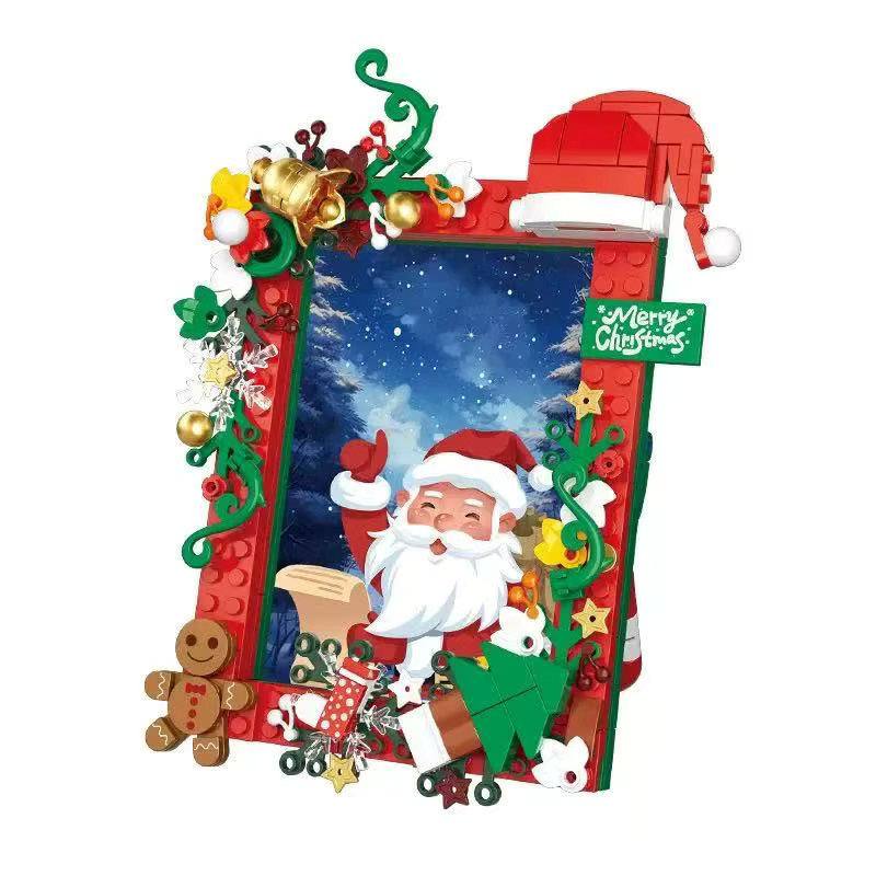 JAKI Weihnachtsmann Fotorahmen Bausteine Set, DIY Weihnachtsdekoration aus Kunststoff in Mehrfarbig - Bild 5