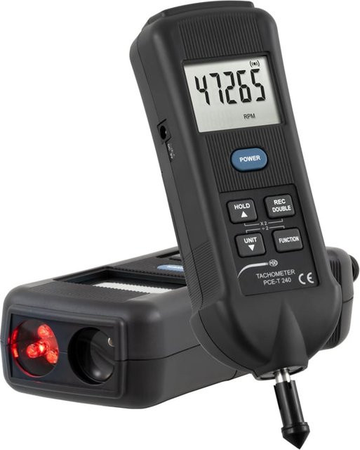 PCE Instruments Handtachometer mit Stroboskop PCE-T 240 in Schwarz - Bild 1