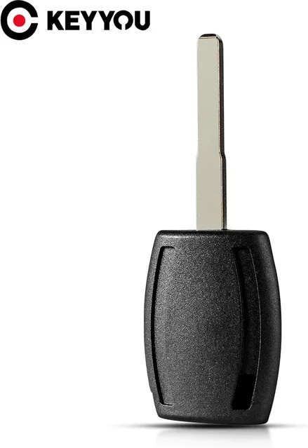 KEYYOU Ersatz Schlüsselgehäuse mit Transponder Chip für Ford Fiesta Mondeo Focus C-Max S-Max Galaxy Kuga in Schwarz - Bild 1
