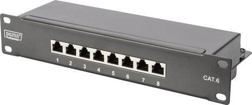Digitus DN-91608S 8 Port Netzwerk-Patchpanel Cat6 10 Zoll Schwarz - Bild 1