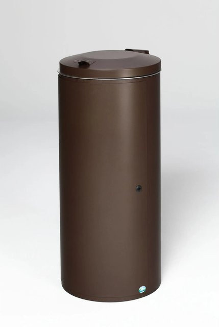 PROREGAL Abfallsammler aus verzinktem Stahl mit Einflügeltür und Doppelbart Schloss, Braun, H x B x T: 98 x 44 x 44 cm - Bild 1