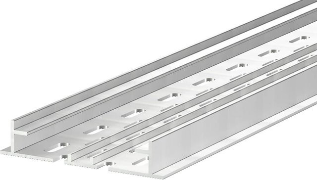GS Terrassen Unterrinne für Rinne Proside aus Aluminium in Silber, B: 100 mm, H: 20 mm, L: 2.000 mm - Bild 1
