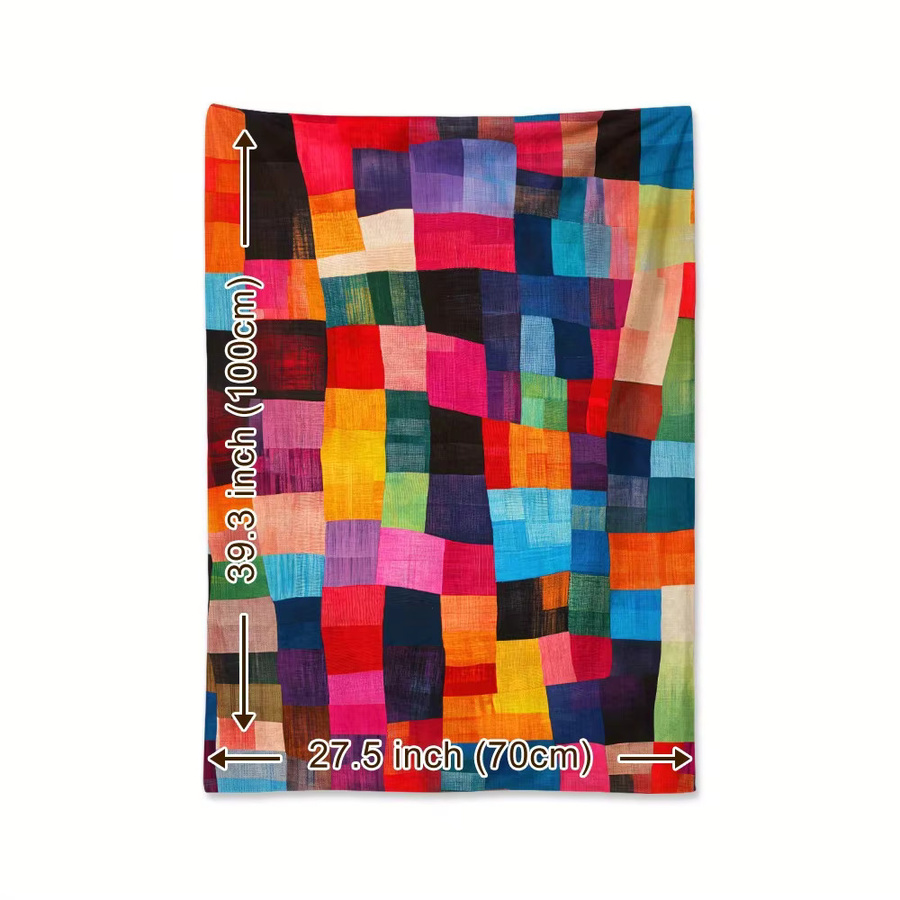 VIKAMA Aquarellgitter Decke mit modernem geometrischem Design in Multicolour, weiche und bequeme Decke für Schlafzimmer oder Sofa sowie als tragbare Reisedecke - Bild 5