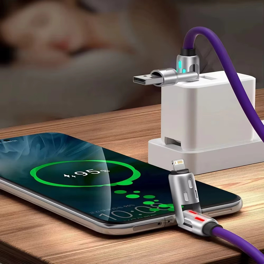 4-in-1 240W USB-C Schnelllade-Datenkabel Multifunktions-Ladekabel in Lila - Bild 4