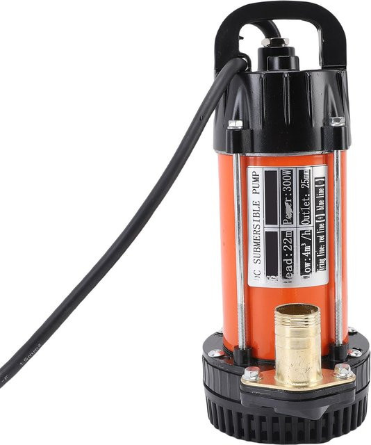Aimo Edelstahl Tauchpumpe 300 W mit bürstenlosem Kupfermotor, Farbe Orange, Fördermenge 4 m³/h, Förderhöhe 22 m - Bild 1