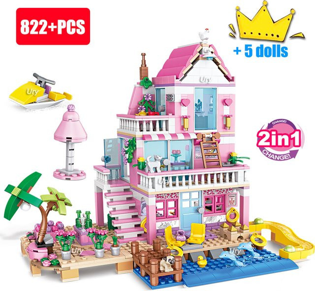 Freunde Stadt Haus Sommer Urlaub Am Meer Villa Wohnung, Bausteine Set, 822 Teile - Bild 1