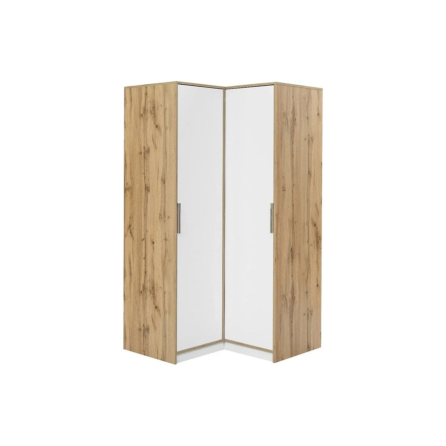 Lamiki Eck-Kleiderschrank Modern in Weiß, B/T/H: 106 x 58 x 200 cm - Bild 2