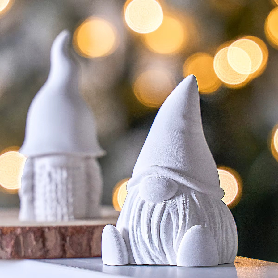 UDOCOOL 3D Weihnachtsmann Gnom Form für Gesichtslose Weihnachtsornamente aus Gips oder Beton in Weiß - Bild 6
