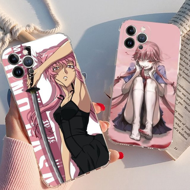 Moetch Anime Future Diaries Handyhülle mit transparenter Rückseite für iPhone 15 14 13 12 11 Pro Max XS XR 8 7 6 Plus in Multicolour - Bild 1