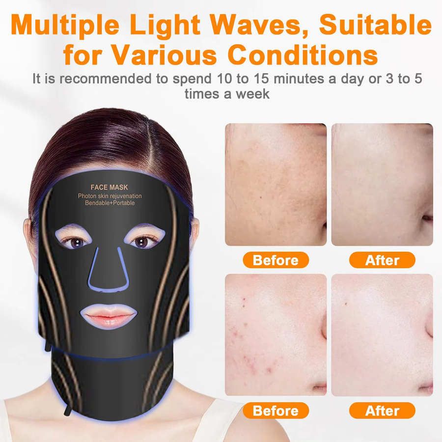 UBilli LED-Maske Gesichtspflege, 7-Farben-LED, Silikon, Anti Aging - Bild 3