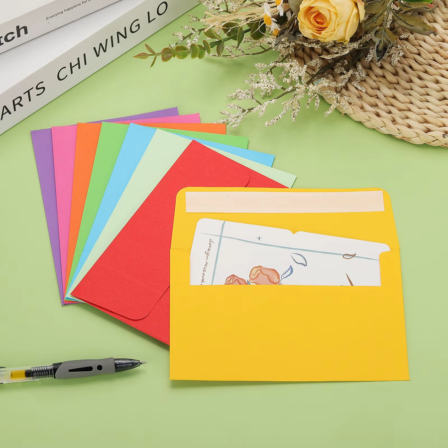 50 Stück Einladungsumschläge mit V-Flap in Grün, A7-Grußkartenumschläge aus Papier, B: 17,8 cm, H: 12,7 cm - Bild 3